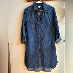 Denim button up dress